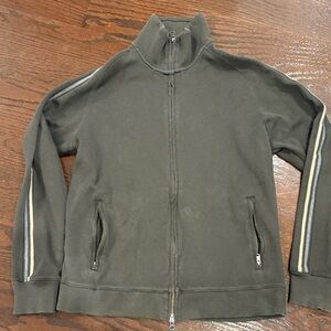 Banana Republic olive green Zip-Up Jacket with Stripes zippered pockets